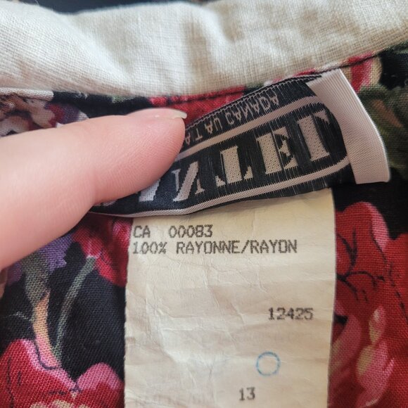 1980s Floral Sailor Collar Shirt Dress - Picture 13 of 16